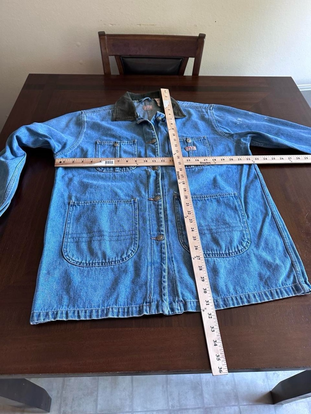 Vintage Kikomo Barn Chore Denim Jacket Corduroy Collar Women’s Size M - Picture 5 of 6